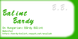 balint bardy business card